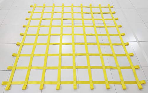 FONG 8 ft X 8 ft Climbing Cargo Net Yellow- Playground Cargo Net - Outdoor Climbing Net for Kids - Climbing Net for Swingset