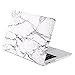 ZINMARK 13 Inch Laptop Case Cover Compatible with MacBook Air 13.3 Inch A1369 / A1466, Plastic Folio Hard Cover Case - White Marble