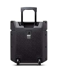 ION Audio Altavoz portátil Block Rocker Plus con batería de 100 W con conexión Bluetooth, radio AM FM, entrada auxiliar, ruedas y mango telescópico, micrófono y carga USB