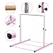 Safly Zone Gymnastics Junior Training Bar for Kids| Expandable Gym Jr Horizontal Kip Bar for Gymnast Beginner Home Training Pink/Blue