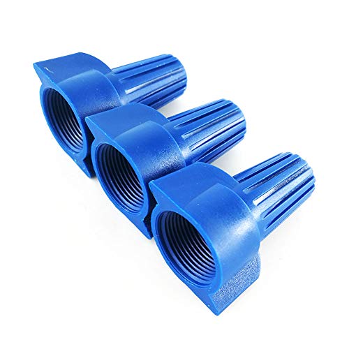 HS HP17 Double Wings Electrical Wire Connectors,14-6 AWG,Scew-On Wire Cap Nuts with Spring Insert UL Listed 100 PCS,Blue - Thumbnail 4
