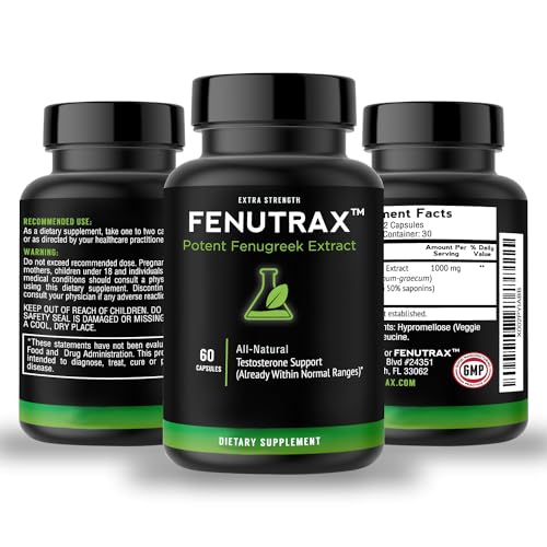 VitaMonk FenuTrax™ Fenugreek Extract 1 Months Supply - Stronger Than Testofen - High-Potency (50%) - Testosterone Support for Men - Muscle Growth, Energy, and Drive (60 Capsules)