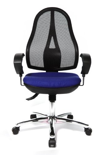 Topstar-OP290UG26-Open-Point-Deluxe-Sedia-Ufficio-Girevole-Schienale-in-Rete-NeroBlu-nero-blu-fodera-100-polipropilene