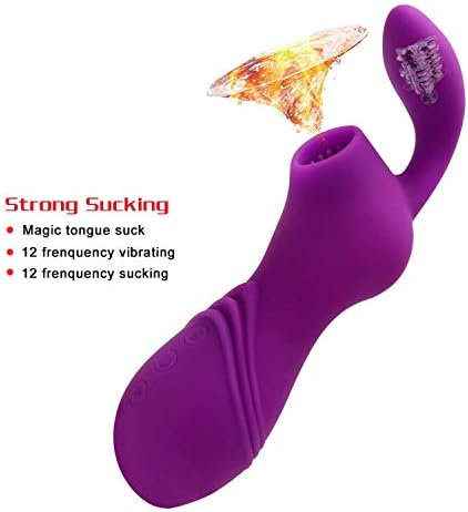 Pretty Vibra-tors Clit Sucker Vibra-tor Blowjob Tongue Vibrating Sucking to-ys Women Oral Licking stimu-lator New,Rose Red,Vibra-tors 5mm 20cm