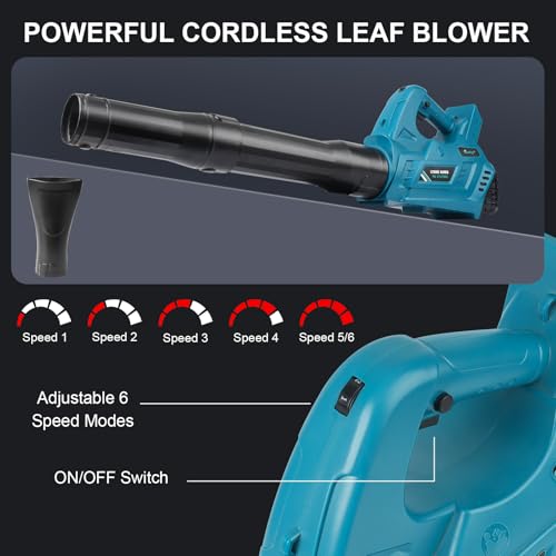 Waitley Leaf blower for Makita battery 18 V (297 km/h air speed, powerful, speed control, without battery and charger)