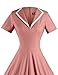 GownTown Women's 1950s Retro Vintage V-Neck Party Swing Dress Cocktail Dress Salmon