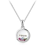 Acefeel White Gold Plated Round Pendant Multi Color Rhinestones Necklace Romantic Fashion Jewelry N008