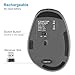 KINGTOP Wired & Wireless Ergonomic Vertical Mouse, Rechargeable Gaming Mouse, Red