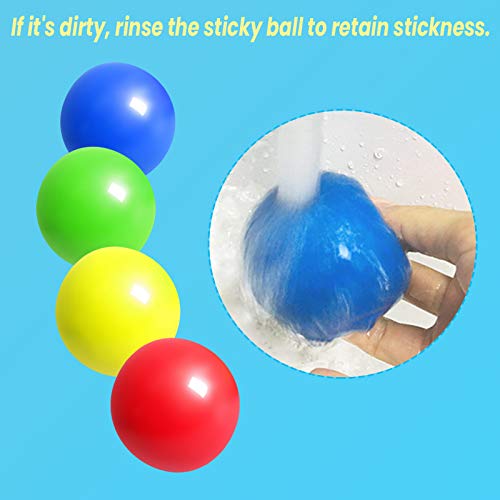 8 Pcs Sticky Wall Balls, Glowing Ceiling Balls Stress Relief Balls, Stick to The Wall and Slowly