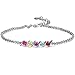 Caperci Sterling Silver Adjustable Multi-Gemstone Birthstone Bracelet Mothers Valentines Gift for Wife Mom, 7''
