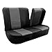 FH Group 3 Row PU Leather 7 Seater Car Seat Covers, Airbag Compatible and Split Bench - Fit Most Car, Truck, SUV, & Van Black/Gray
