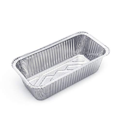 Fig & Leaf (120 Pack) Premium 2-LB Loaf Baking Pans l Standard Size 8.5" x 4.5" x 2.5" l Bread Pan l 28 Gauge l Top Baker's Choice Disposable Aluminum Foil for Cakes Meatloaf Lasagna Oven Safe Sturdy