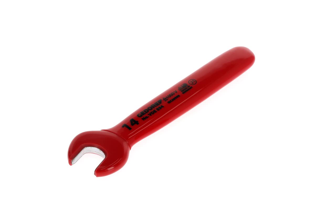 Gedore VDE89414 14 mm VDE Single Open Ended Spanner - Red