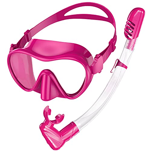 Rodicoco Dry Snorkel Set,Upgrade Frameless Snorkel Mask Snorkel Goggles,Foldable Diving Mask
