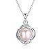 Stunning Flawless Pearl Stud Earrings & Silver Chain Pendant Set| Impeccable Quality Natural, Flawless Freshwater Pearl & 925 Sterling Silver| The Most Unique Fashion Jewelry Set (2 | Pink Pearls)