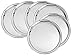 King International Stainless Steel Quarter Pate Set of 6 Mess Trays 7.6'', Stainless steel dinner plate, Great for Camping 19.5 cm, Round Dinner Plates