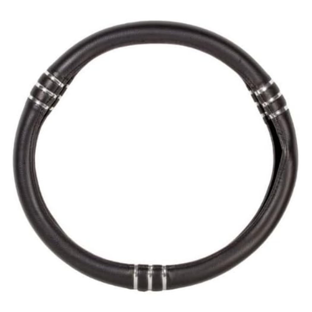 BC CORONA FVO10136 Black Steering Wheel Cover-Soap Dispenser-Chromeline