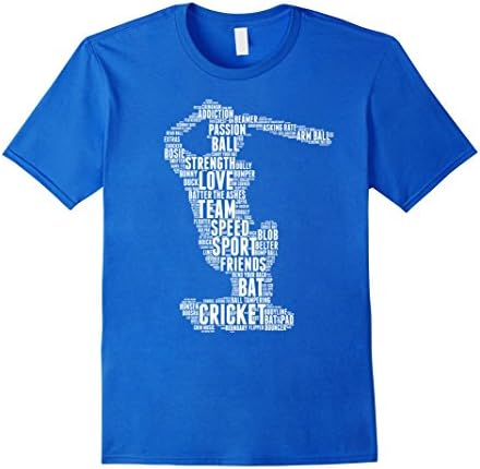 Men's Cricket Shirt: Words Terms Vocabulary Player Gift T-Shirt Small Royal Blue