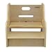 Little Partners Toddler Step Up Stool | Wooden Step Stool with 2 Position Height Adjustment for Kitchen, Bathroom and Nursery (Natural)