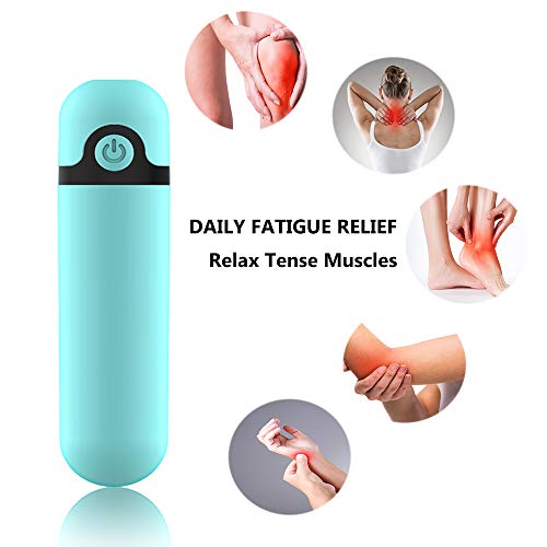 Rechargeable Personal Mini Wand Massager for Women Portable Handheld Cordless Waterproof for Neck Shoulder Back Body Massage Sports Recovery and Muscle Aches (Clear)