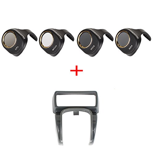 Owoda 4 In 1 Combo (MCUV CPL ND4 ND8) Lens Filter Set + Camera Lens Sunhood (Gray) for DJI Spark