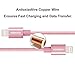 Lightning Cable, KOOWIEN 3PCS 3FT 6FT 10FT 8pin Nylon Braided Extra Long Charging Cable USB Cord Charger for Apple iPhone 6s, 6s+, 6+, 6,iPhone 7, 7plus, iPad Mini,Air,Pro,iPad5,iPod (Rose Gold)