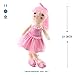 WEWILL Pink Ballerina Stuffed Girl Plush Doll Adorable and Cuddly Gift for Girls on Easter Birthday, 18 inch