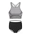 Mansy Women's 2PCS Tripe Padded Push up High Waisted Bikini Swimsuit Swimwear