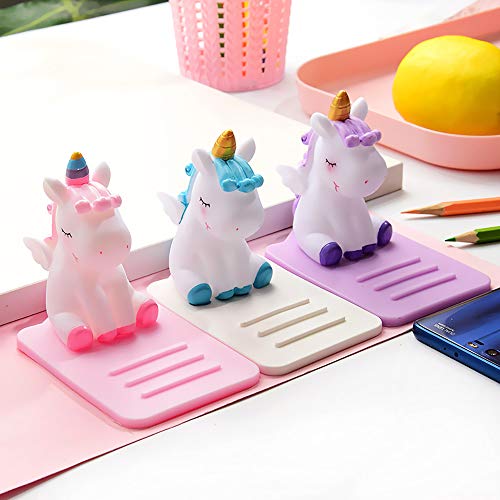Unicorn Phone Holder - 3 Pack Adjustable Stand - Lovely Animal Desktop Cell Phone Stand, Creative Cartoon Multi-Function Desk Phone Stand, Smartphone Dock, Accessories Desk, Unicorn Gift for Girl