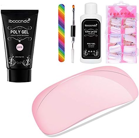 Dolloress Beauty Nail⭐IBCCCNDC 30 ML Poly Gel + Double-end Dead Skin Push + 100pcs Fake nails + Diluent + UV&LED Nail Lamp Combo Set