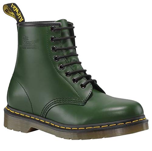 Dr. Martens 1460 Originals 8 Eye Lace Up Boot, Green Smooth Leather, 9UK / 10 US Mens / 11 US Womens, 43 EU