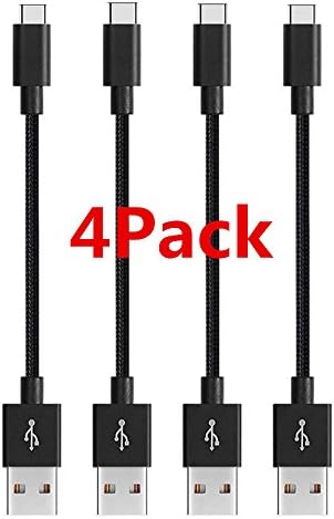 AOSOK USB Type C Cable, 4Pack 1ft(30cm) Short Nylon Braided Fast USB A to USB C Charger Cord for Samsung Galaxy Note 8 S8 Plus, LG G5 G6 V30, HTC 10, Nexus 5X/6P,Google Pixel XL and more (4Pack)