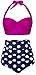 Angerella Polka Two Piece Swimsuit Beachwear Bathing Suits (BKI032-R2-3XL),Rose Red,US12-14=Tag Size 3XL