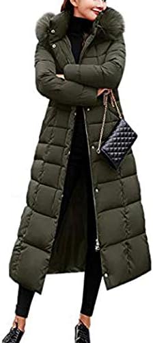 neuda Women's Winter Coat Long Padded Parka Coat Winter Warm Thick Solid Long Sleeve Outerwear Hooded Down Padded Jacket Warm Down Coat Outerwear