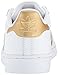 adidas Originals Superstars Running Shoe, White/Gold/Blue, 3 Medium US Little Kid