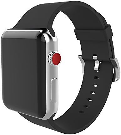 MITERV For Apple Watch Band 42mm Soft Silicone Replacement Band for Apple Watch Series 3 Series 2 Series 1 Black