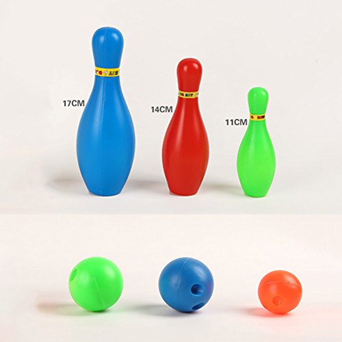 Kids Bowling Play Set, Plastic Ball Toy Gifts, Educational, Early Development, Sport, Indoor Toys, 10 Pins and 2 Balls for Ages 2, 3, 4, 5 Year Olds Children, Toddlers, Boys, Girls (M - 5.5INCH)