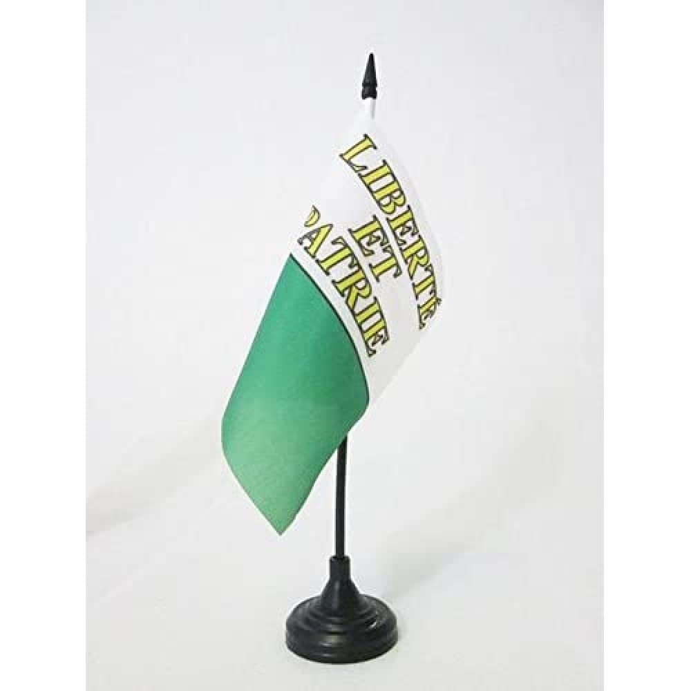 AZ FLAG Canton of Vaud Table Flag 5'' x 5'' - Vaud - VD Office Decoration 100% Polyester 15 x 15 cm - Mini Desk Flag with Pole and Black Plastic Base