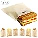 12 Pack Toaster Bags Reusable - Yokgrass 3 Sizes Nonstick Toast Bags for Heat Resistant - Perfect for Grilled Cheese Sandwiches, Chicken, Pizza, Pastries, Panini