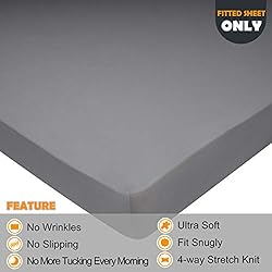 King Size Fitted Sheet Only - 4-Way Stretch Jersey