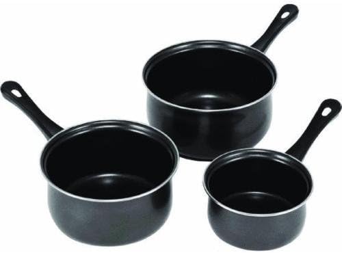 3 Piece Non-stick Sauce Pan Cooking Set 1 2 &amp; 3 Quart Sizes 32007