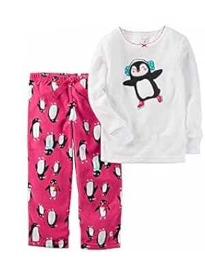 Carters Girl's 2 Piece Cozy Flannel Pajamas Shirt and Pant Sleepwear