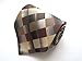 Secdtie Men's Classic Checks Dark Blue Grey Jacquard Woven Silk Tie Necktie (One Size, Brown)