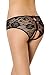MidLove Women's Sexy Panties Lace Knickers Panty with Bow (X-Large, Black)