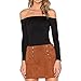 May&Maya Women's Long Sleeve Shoulderless Leotard (L, Black)