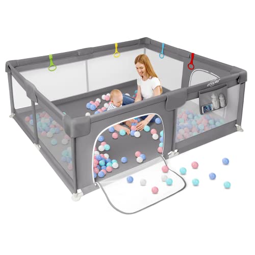 OTTOLIVES Baby Playpen, Extra Large Playpen for Babies and Toddlers, Safety Baby Gate Playpen