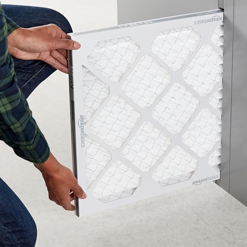 AMAZON BASICS 16X25X1 AIR FILTER 6-PACK, MERV 11 ELECTROSTATIC AC FURNACE FILTERS FOR ALLERGIES, CAPTURES DUST AND POLLEN (ACTUAL SIZE: 15.75″ X 24.75″ X 0.75″)