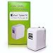 FLOWzzz Dual USB Fast Wall Charger Device For Apple iPhone, iPad, iPod, Samsung Galaxy S3, Motorola, HTC, Nokia 2.1 Amp 10W Travel Charging Device, Power Adapter - Protection Circuitry