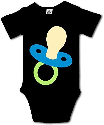 SSNB Unisex Baby Onesies Unique 3 Color Babies Pacifier Short-Sleeve Bodysuit 100% Cotton Boys Girls 0-24 Months Black 3M