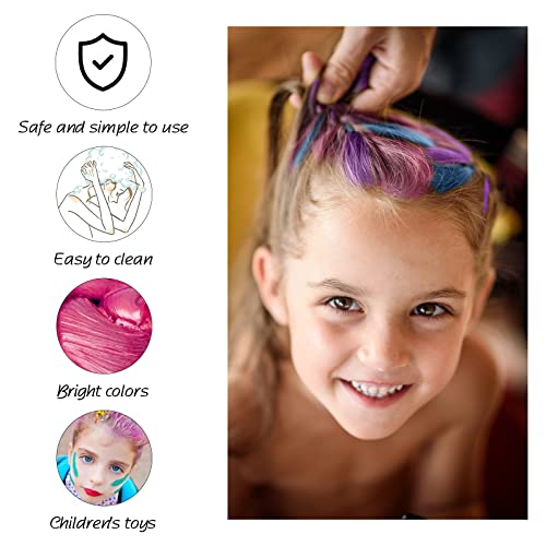 Comblor Temporary Hair Color Set, 5 Colors Hair Wax Color Gifts for Girls Kids, Temporary Hair Dye for Dark & Light Hair, Ideal Toys Gifts for Birthday, Children\'s Day, Halloween,Christmas, Cosplay, Party (Comb Head B)